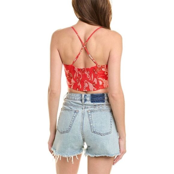 NWT A.L.C. Arit Floral Cotton Sweetheart Crop Top in Calla Multi, Size 6 - Picture 8 of 16